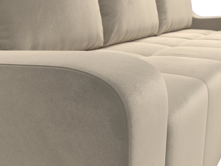 Угловой диван для гостиной Элида, Бежевый (микровельвет) в Вологде - изображение 4