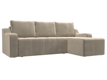 Угловой диван для гостиной Элида, Бежевый (микровельвет) в Вологде - предосмотр