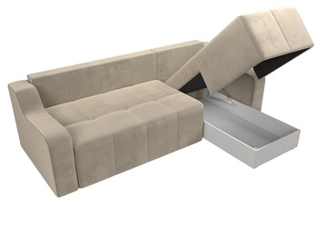 Угловой диван для гостиной Элида, Бежевый (микровельвет) в Вологде - предосмотр 6