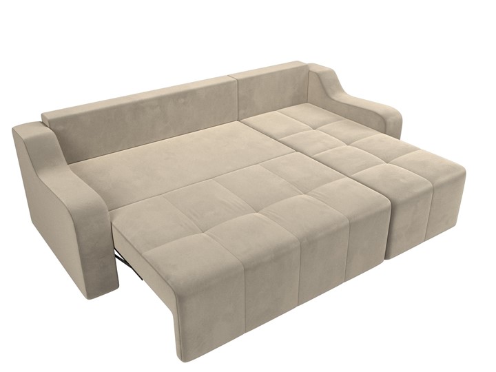 Угловой диван для гостиной Элида, Бежевый (микровельвет) в Вологде - изображение 7