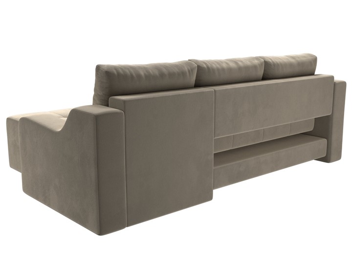 Угловой диван для гостиной Элида, Бежевый (микровельвет) в Вологде - изображение 8