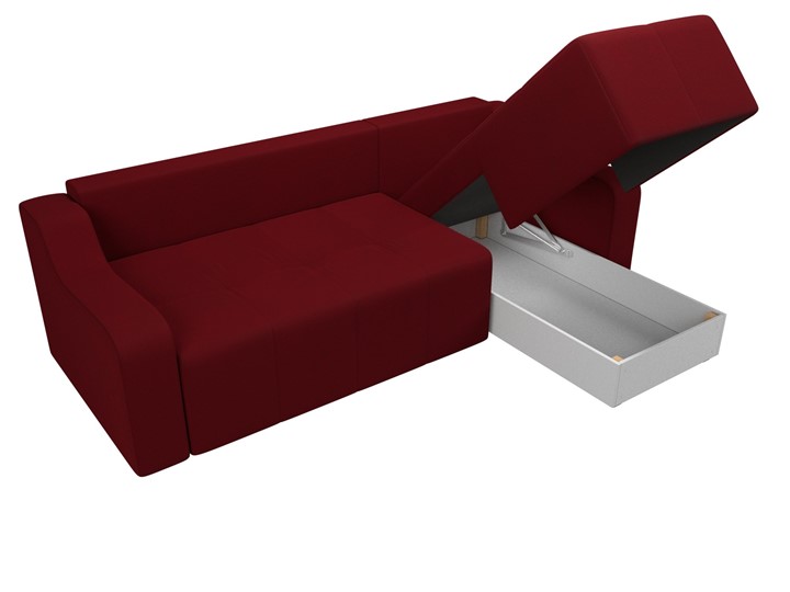 Угловой диван для гостиной Элида, Бордовый (микровельвет) в Вологде - изображение 6