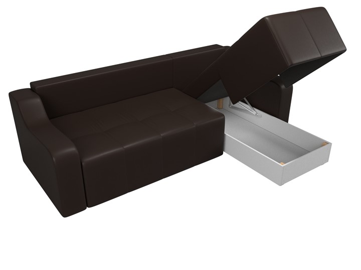 Угловой диван для гостиной Элида, Коричневый (экокожа) в Вологде - изображение 6