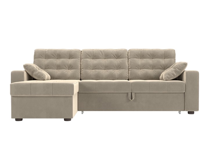 Угловой раскладной диван Камелот, Бежевый (микровельвет) в Вологде - изображение 1