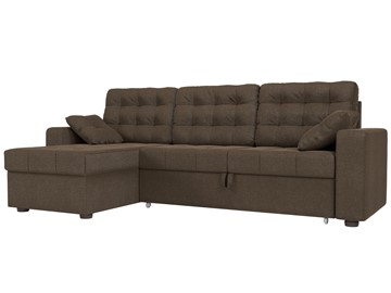 Угловой диван с оттоманкой Камелот, Коричневый (рогожка) в Вологде