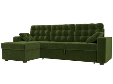 Угловой диван с оттоманкой Камелот, Зеленый (микровельвет) в Вологде
