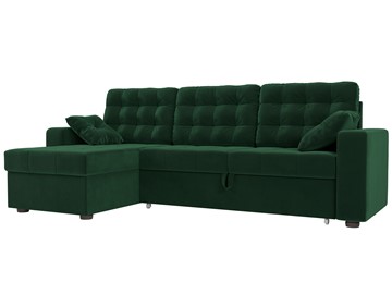 Угловой диван с оттоманкой Камелот, Зеленый (велюр) в Вологде