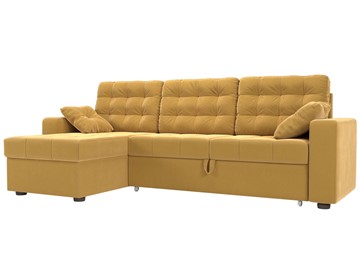 Угловой диван с оттоманкой Камелот, Желтый (микровельвет) в Вологде