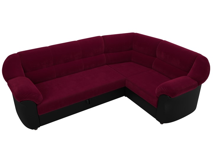 Угловой диван Карнелла, Бордовый/Черный (микровельвет/экокожа) в Вологде - изображение 5
