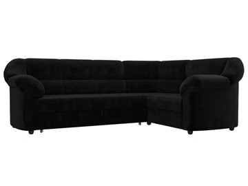 Угловой диван для гостиной Карнелла, Черный (велюр) в Вологде