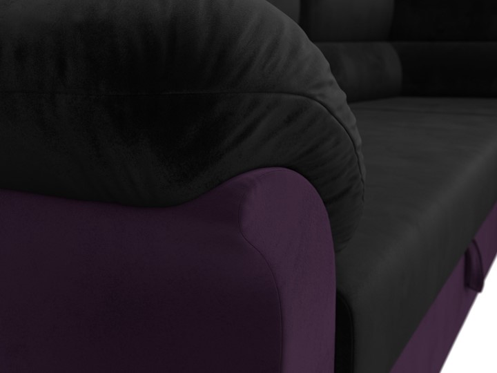 Угловой диван Карнелла, Черный/Фиолетовый (велюр) в Вологде - изображение 4