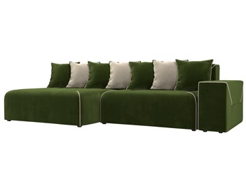 Угловой диван для гостиной Кёльн, Зеленый/Бежевый (микровельвет) в Вологде