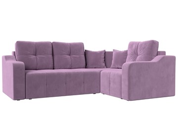 Угловой диван для гостиной Кембридж, Сиреневый (микровельвет) в Вологде