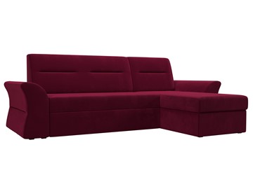 Угловой диван с оттоманкой Клайд, Бордовый (микровельвет) в Вологде - предосмотр