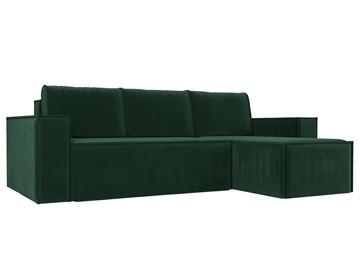 Угловой диван с оттоманкой Куба, Зеленый (велюр) в Вологде - предосмотр