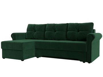 Угловой раскладной диван Леон боннель, Зеленый (Велюр) в Вологде