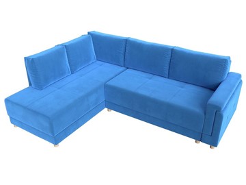 Угловой раскладной диван Лига-024, Голубой (Велюр) в Вологде - предосмотр 3