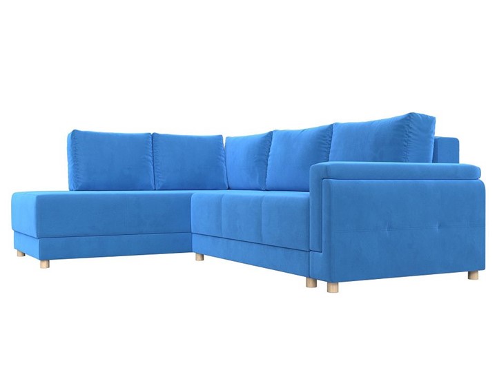 Угловой раскладной диван Лига-024, Голубой (Велюр) в Вологде - изображение 5