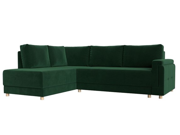 Угловой диван Лига-024, Зеленый (Велюр) в Вологде - изображение