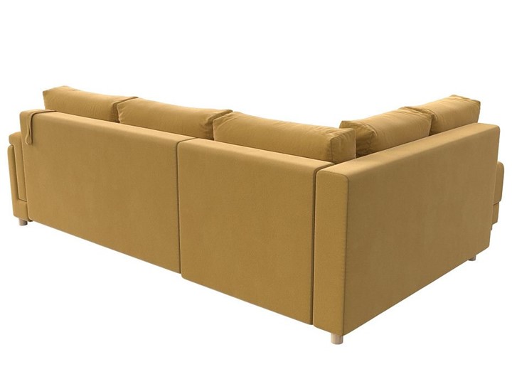 Угловой раскладной диван Лига-024, Желтый (Микровельвет) в Вологде - изображение 4