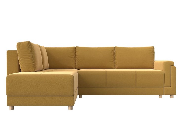 Угловой раскладной диван Лига-024, Желтый (Микровельвет) в Вологде - изображение 7