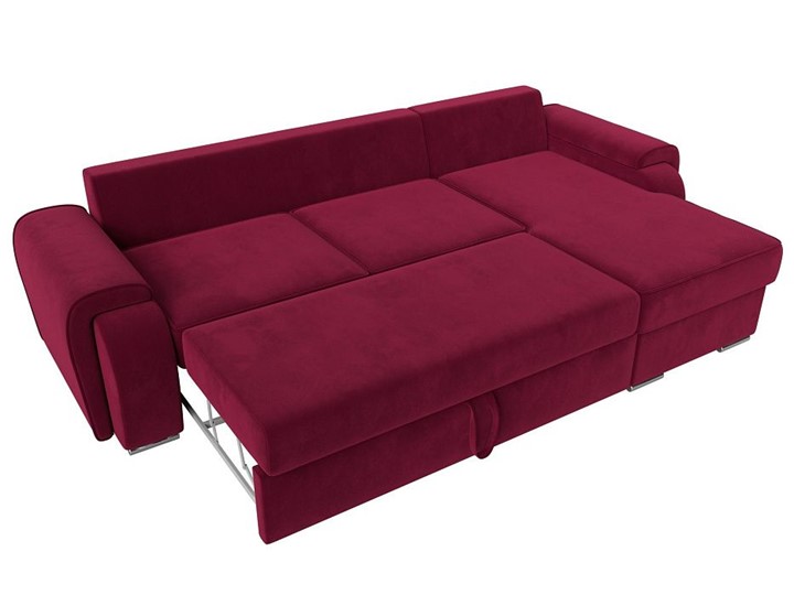 Угловой раскладной диван Лига-025, Бордовый (Микровельвет) в Вологде - изображение 1