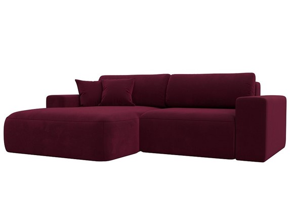 Угловой диван Лига-036 Классик, Бордовый (Микровельвет) в Вологде - изображение
