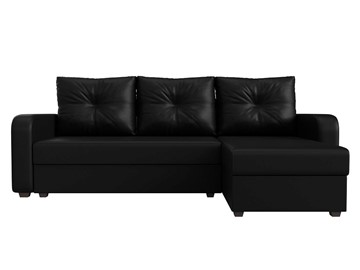 Угловой диван с оттоманкой Ливерпуль Лайт, Черный (Экокожа) в Вологде - предосмотр 5