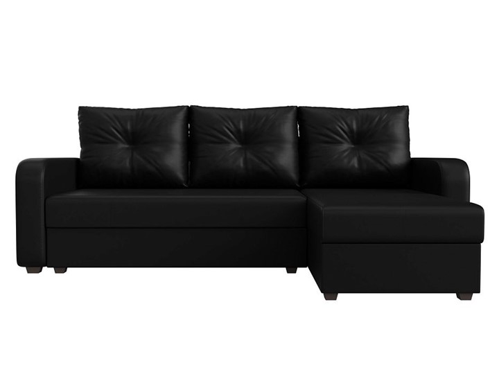 Угловой диван с оттоманкой Ливерпуль Лайт, Черный (Экокожа) в Вологде - изображение 5