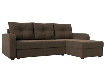 Угловой диван с оттоманкой Ливерпуль Лайт, Коричневый (Рогожка) в Вологде - предосмотр