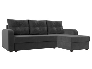 Угловой диван с оттоманкой Ливерпуль Лайт, Серый (Велюр) в Вологде - предосмотр