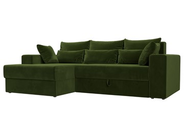 Угловой диван с оттоманкой Майами, Зеленый (микровельвет) в Вологде