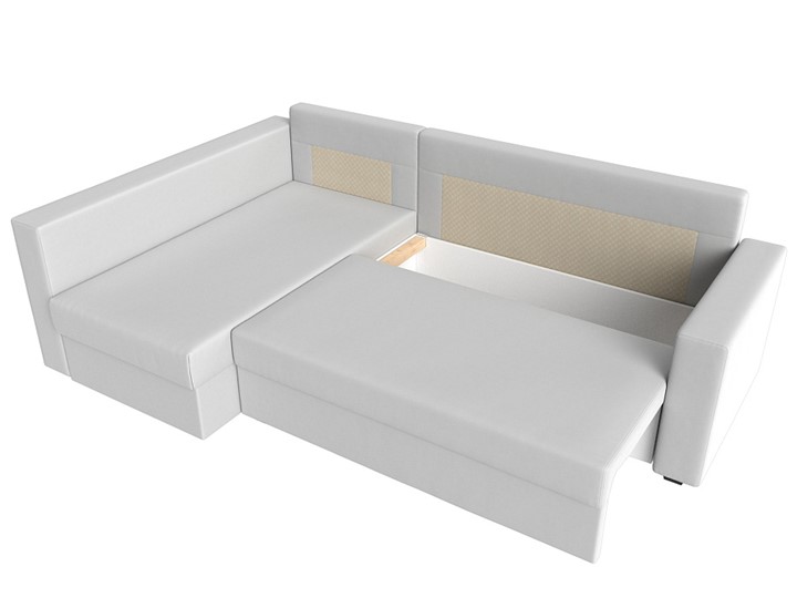 Угловой раскладной диван Мансберг, Белый (Экокожа) в Вологде - изображение 1