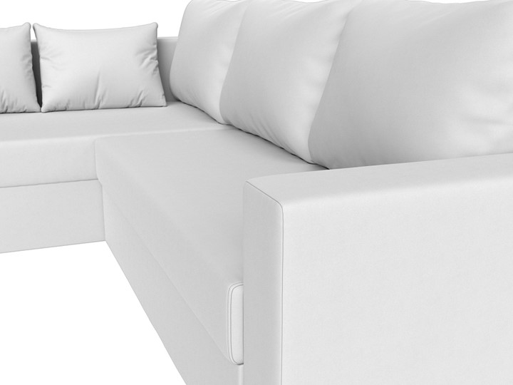 Угловой раскладной диван Мансберг, Белый (Экокожа) в Вологде - изображение 4