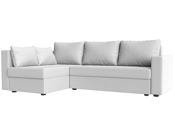 Угловой раскладной диван Мансберг, Белый (Экокожа) в Вологде - изображение