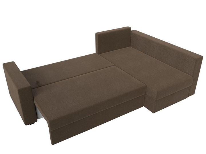 Угловой раскладной диван Мансберг, Коричневый (Рогожка) в Вологде - изображение 2