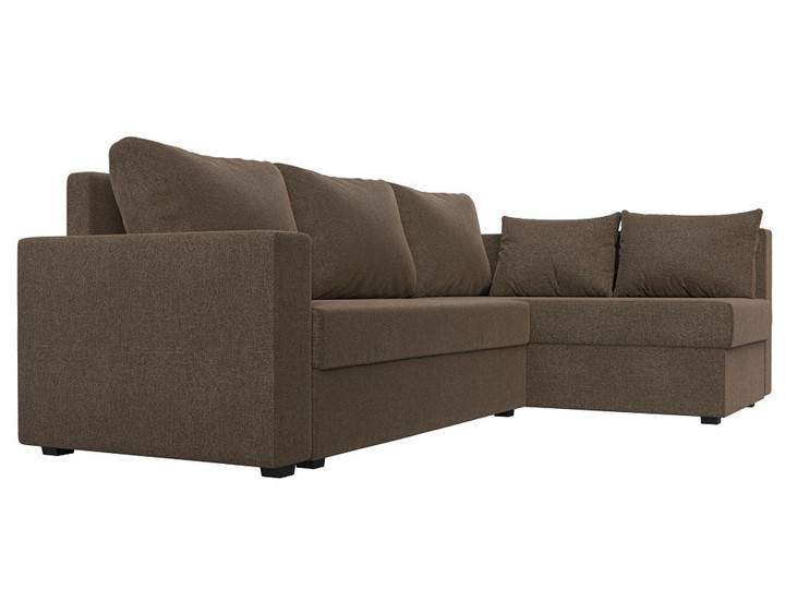 Угловой раскладной диван Мансберг, Коричневый (Рогожка) в Вологде - изображение 7