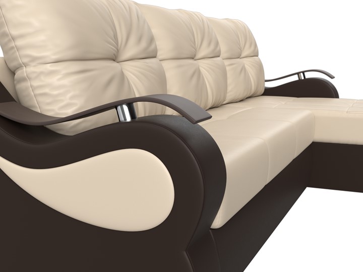 Угловой диван Меркурий, Бежевый/коричневый (экокожа) в Вологде - изображение 3