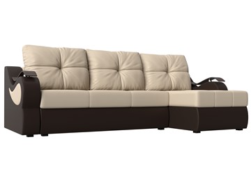 Угловой диван Меркурий, Бежевый/коричневый (экокожа) в Вологде - предосмотр