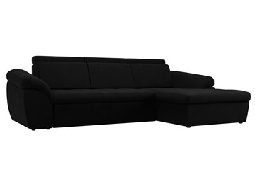 Угловой диван для гостиной Мисандра, Черный (микровельвет) в Вологде