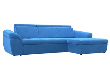 Угловой диван для гостиной Мисандра, Голубой (велюр) в Вологде