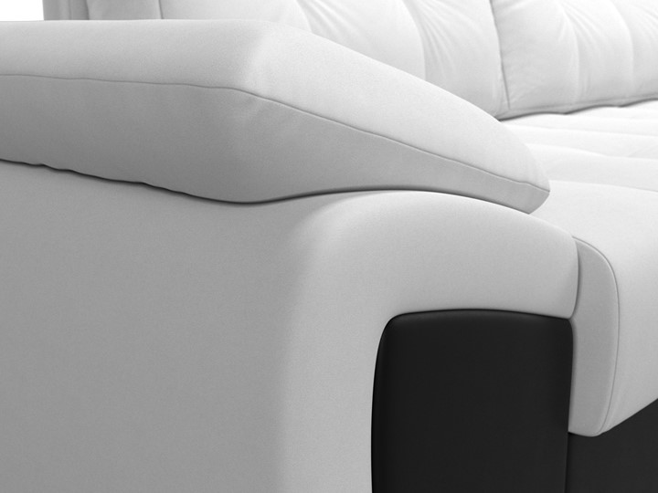 Угловой диван Нэстор прайм, Белый/Черный (экокожа) в Вологде - изображение 5