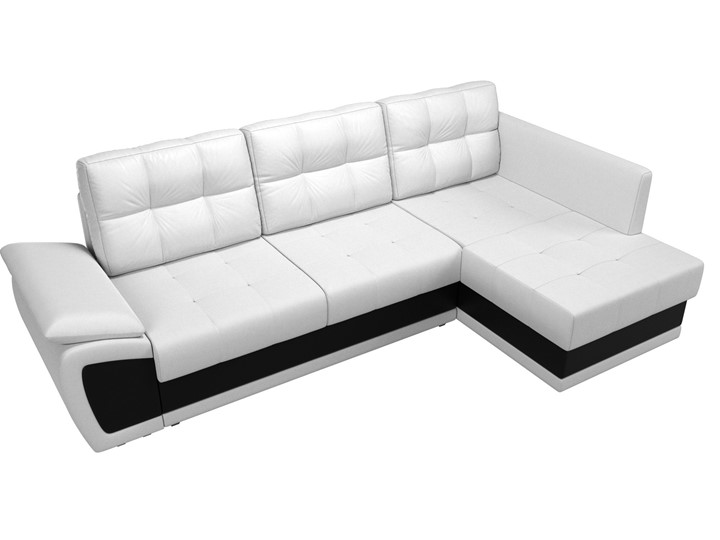 Угловой диван Нэстор прайм, Белый/Черный (экокожа) в Вологде - изображение 7