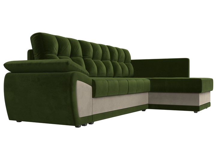 Угловой диван Нэстор прайм, Зеленый/Бежевый (микровельвет) в Вологде - изображение 4