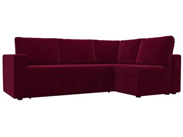 Угловой раскладной диван Оливер, Бордовый (микровельвет) в Вологде