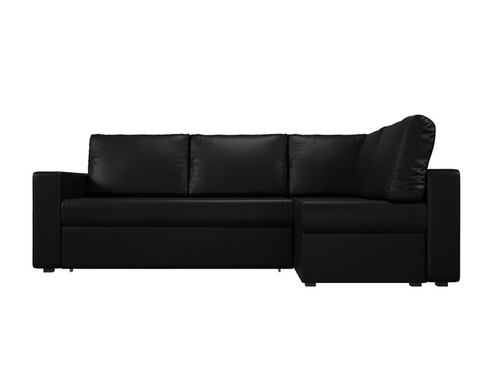 Угловой раскладной диван Оливер, Черный (экокожа) в Вологде - изображение 3