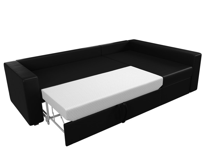 Угловой раскладной диван Оливер, Черный (экокожа) в Вологде - изображение 8