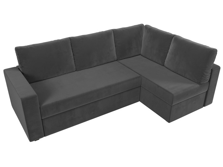 Угловой диван для гостиной Оливер, Серый (велюр) в Вологде - изображение 6
