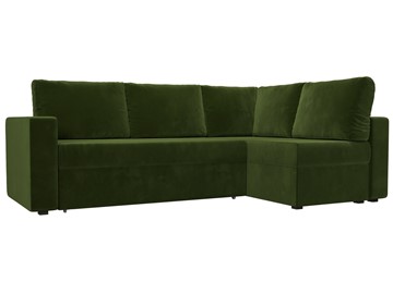 Угловой раскладной диван Оливер, Зеленый (микровельвет) в Вологде
