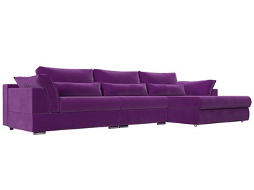 Угловой раскладной диван Пекин Лонг, Фиолетовый (микровельвет) НПБ в Вологде